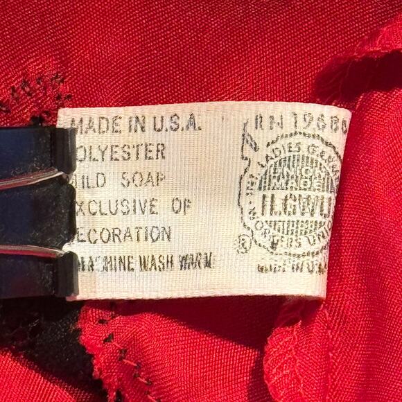 Vintage Blanche Slip Dress Lace Trim Romantic Coquette 50s 60s Sexy Red Black P - Picture 5 of 6